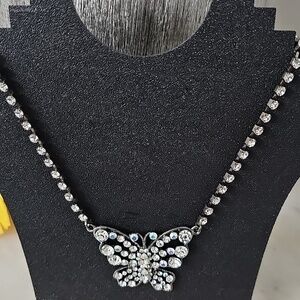 Kirks Folly Aroura Boriellis Crystal Butterfly Necklace